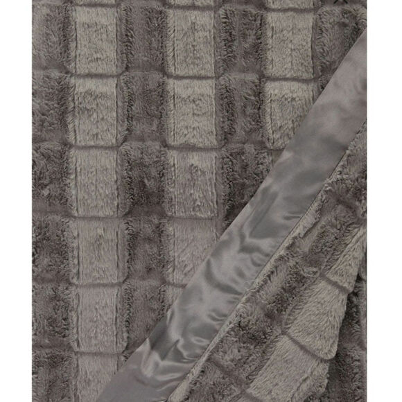 Giraffe at Home Luxe Waterfall Checkered Gray Throw Blanket NWT - Picture 2 of 2